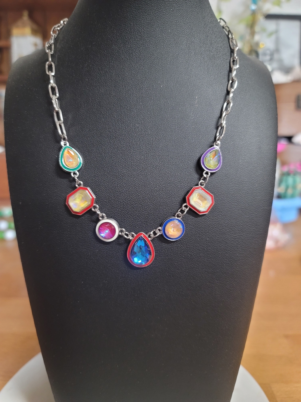 paparazzi Multicolor Teardrop & Accent Stone Necklace